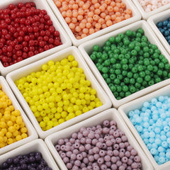 Various Colors 4.5 MM Round Shape Glass Seed Beads for Bracelets and Jewelry Making In Bulk Package WholesaleRhinestone