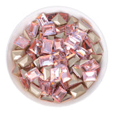 Cognac Pink Rectangle Shape Glass Pointed Back Fancy Rhinestones WholesaleRhinestone
