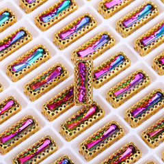 Volcano Princess Baguette Shape High-Quality Glass Sew-on Nest Hollow Claw Rhinestones WholesaleRhinestone