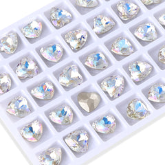 Moonlight Heart Shape High Quality Glass Pointed Back Fancy Rhinestones WholesaleRhinestone