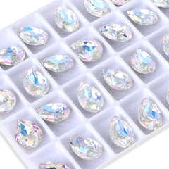 Moonlight Pear Shape High Quality Glass Pointed Back Fancy Rhinestones WholesaleRhinestone