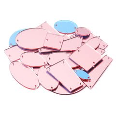 Light Pink Mixed Shapes Acrylic Sew-on Mirror For Dance Costume WholesaleRhinestone