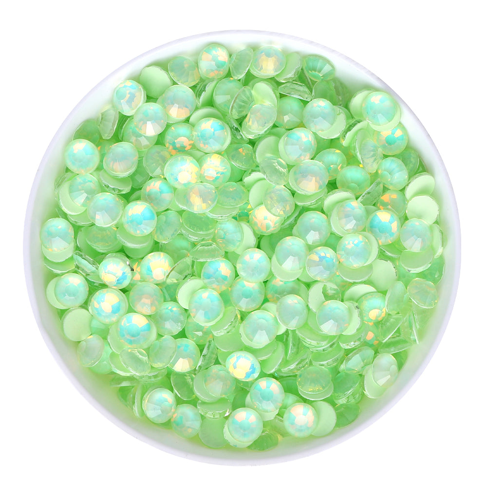 Mocha Opal Lt Green Glass Flat Back Rhinestones WholesaleRhinestone