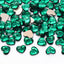 Heart Shape Dark Green Flat Back Fancy Rhinestones WholesaleRhinestone