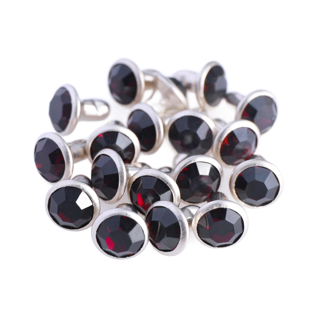 100 Sets Amethyst Glass Rhinestone Rivets for Leather Craft DIY Making WholesaleRhinestone