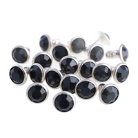 100 Sets Black Glass Rhinestone Rivets for Leather Craft DIY Making WholesaleRhinestone