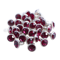100 Sets Fuchsia Glass Rhinestone Rivets for Leather Craft DIY Making WholesaleRhinestone