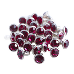 100 Sets Fuchsia Glass Rhinestone Rivets for Leather Craft DIY Making WholesaleRhinestone
