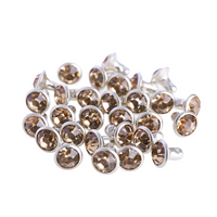 100 Sets Light Colorado Topaz Glass Rhinestone Rivets for Leather Craft DIY Making WholesaleRhinestone