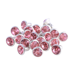 100 Sets Light Pink Glass Rhinestone Rivets for Leather Craft DIY Making WholesaleRhinestone