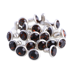 100 Sets Smoked Topaz Glass Rhinestone Rivets for Leather Craft DIY Making WholesaleRhinestone