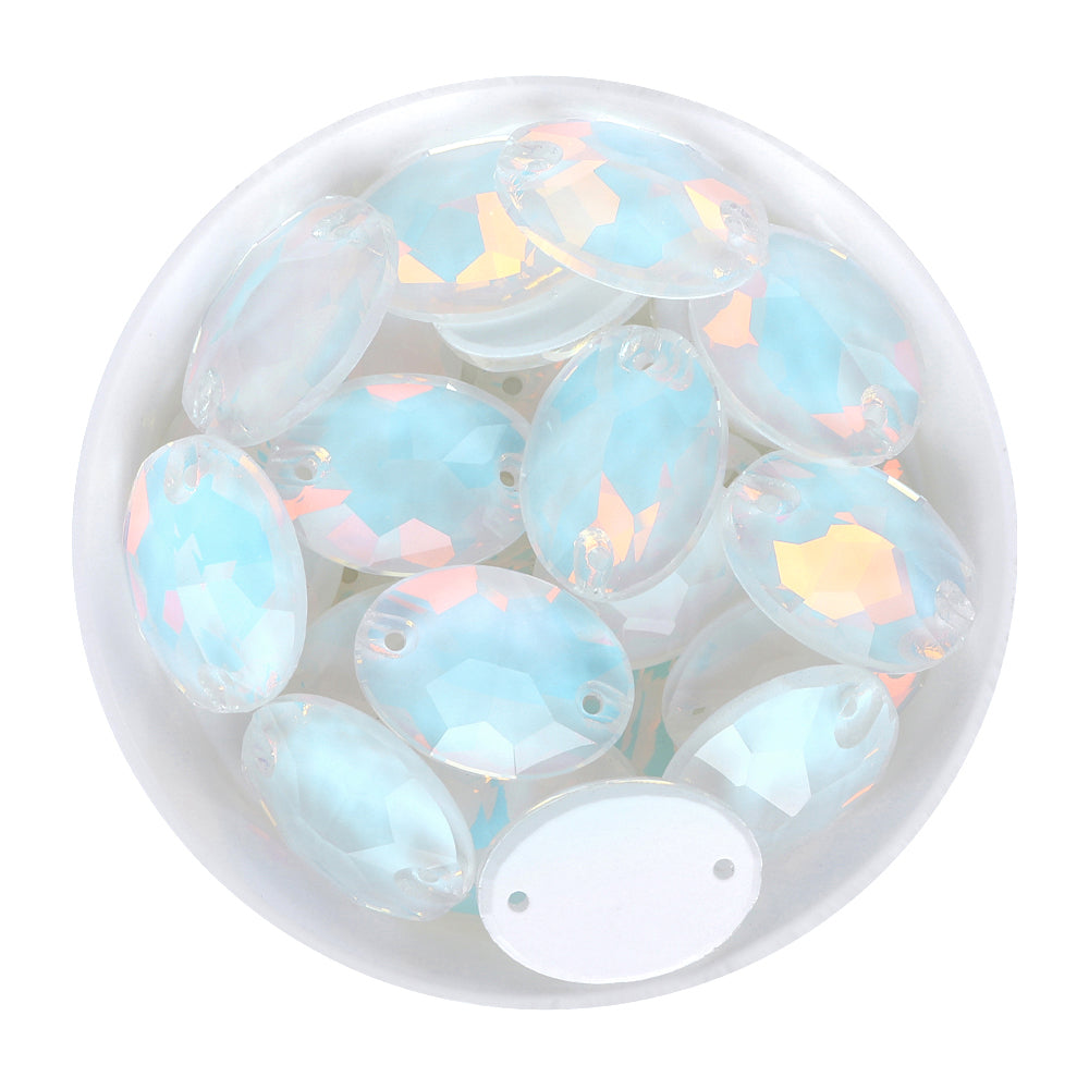 Crystal AM Oval Shape High Quality Glass Sew-on Rhinestones WholesaleRhinestone