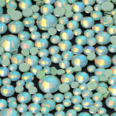 Mixed Sizes Mocha Opal Lt Green Glass Flat Back Rhinestones For Nail Art WholesaleRhinestone