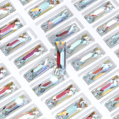 Light Crystal AB Cosmic Baguette Shape High Quality Glass Sew-on Rhinestones WholesaleRhinestone