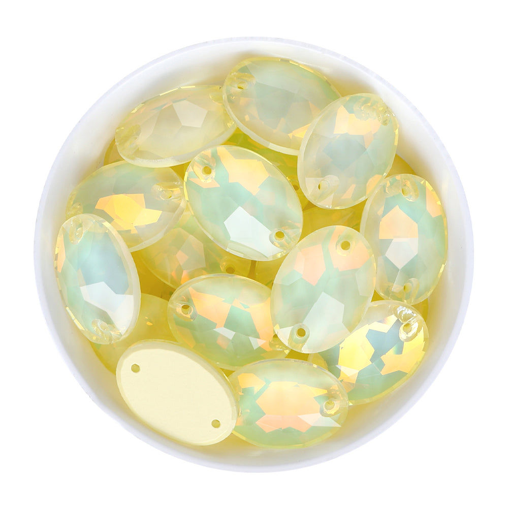 Jonquil AM Oval Shape High Quality Glass Sew-on Rhinestones WholesaleRhinestone