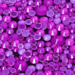 Mixed Sizes Mocha Neon Dk Purple Glass Flat Back Rhinestones For Nail Art WholesaleRhinestone