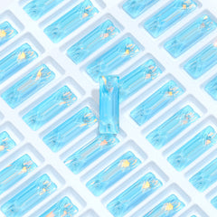 Aquamarine AM Cosmic Baguette Shape High Quality Glass Sew-on Rhinestones WholesaleRhinestone