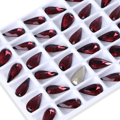 Burgunde a forma di lacrima a forma di vetro di alta qualità con strass di fantasia