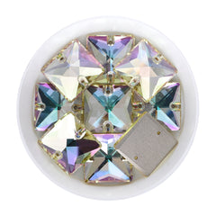 Luminous Green Square Shape High Quality Glass Sew-on Rhinestones WholesaleRhinestone