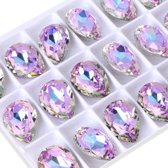 Vitrail Light Pear Shape High Quality Glass Pointed Back Fancy Rhinestones WholesaleRhinestone
