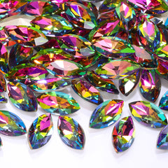 Vitrail Medium Navette Shape High Quality Glass Pointed Back Fancy Rhinestones WholesaleRhinestone