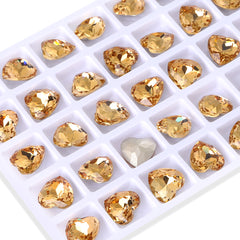 Light Smoked Topaz Heart Shape High Quality Glass Pointed Back Fancy Rhinestones WholesaleRhinestone