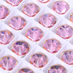 Light Rose Rivoli Shape High Quality Glass Beveled Flat Back Rhinestones WholesaleRhinestone
