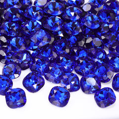 Sapphire Cushion Square Shape High Quality Glass Pointed Back Fancy Rhinestones WholesaleRhinestone