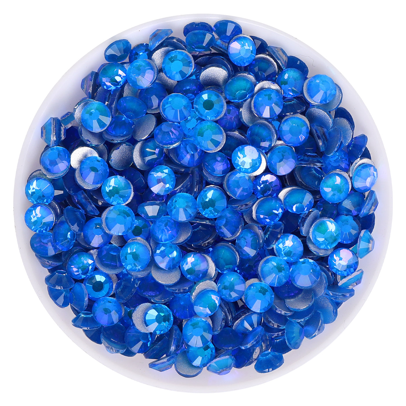 Flashing Dark Blue Glass FlatBack Rhinestones Silver Back WholesaleRhinestone