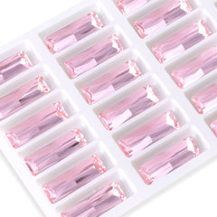 Light Rose Princess Baguette Shape High Quality Glass Pointed Back Fancy Rhinestones WholesaleRhinestone