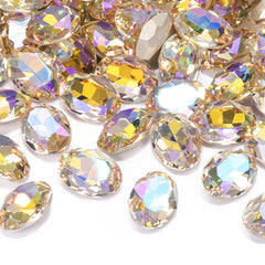 Paradise Shine Oval Shape High Quality Glass Pointed Back Fancy Rhinestones WholesaleRhinestone