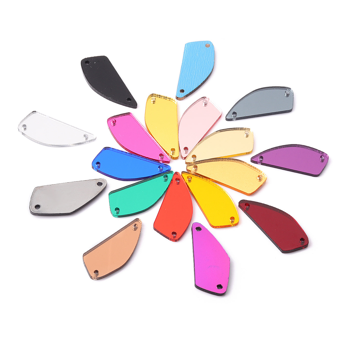 Flabellum Shape Multi Colors Acrylic Sew-on Mirror For Dance Costume WholesaleRhinestone