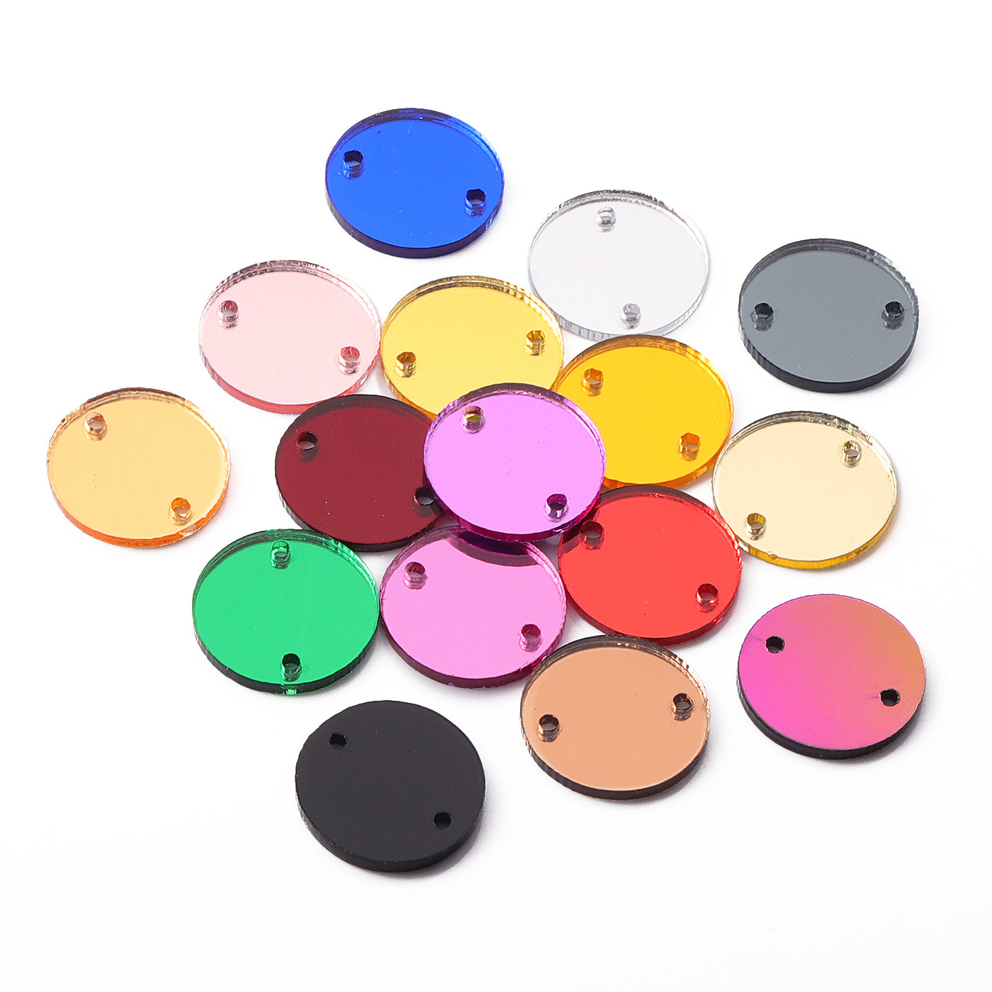 Round  Shape Multi Colors Acrylic Sew-on Mirror For Dance Costume WholesaleRhinestone