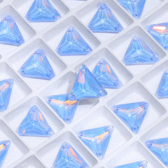 Light Sapphire AM Triangle Shape High Quality Glass Sew-on Rhinestones WholesaleRhinestone