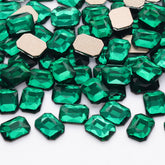 Octagon Shape Dark Green Flat Back Fancy Rhinestones WholesaleRhinestone