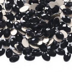 Oval Shape Black Flat Back Fancy Rhinestones WholesaleRhinestone