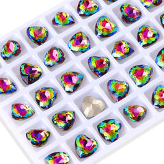 Volcano Heart Shape High Quality Glass Pointed Back Fancy Rhinestones WholesaleRhinestone