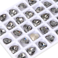 Black Diamond Heart Shape High Quality Glass Pointed Back Fancy Rhinestones WholesaleRhinestone