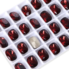 Burgundy Cushion Shape High Quality Glass Pointed Back Fancy Rhinestones WholesaleRhinestone