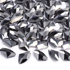 ジェットメタリックシルバーギャラクティックシェイプ高品質のガラス尖ったバックファンシーラインストーン