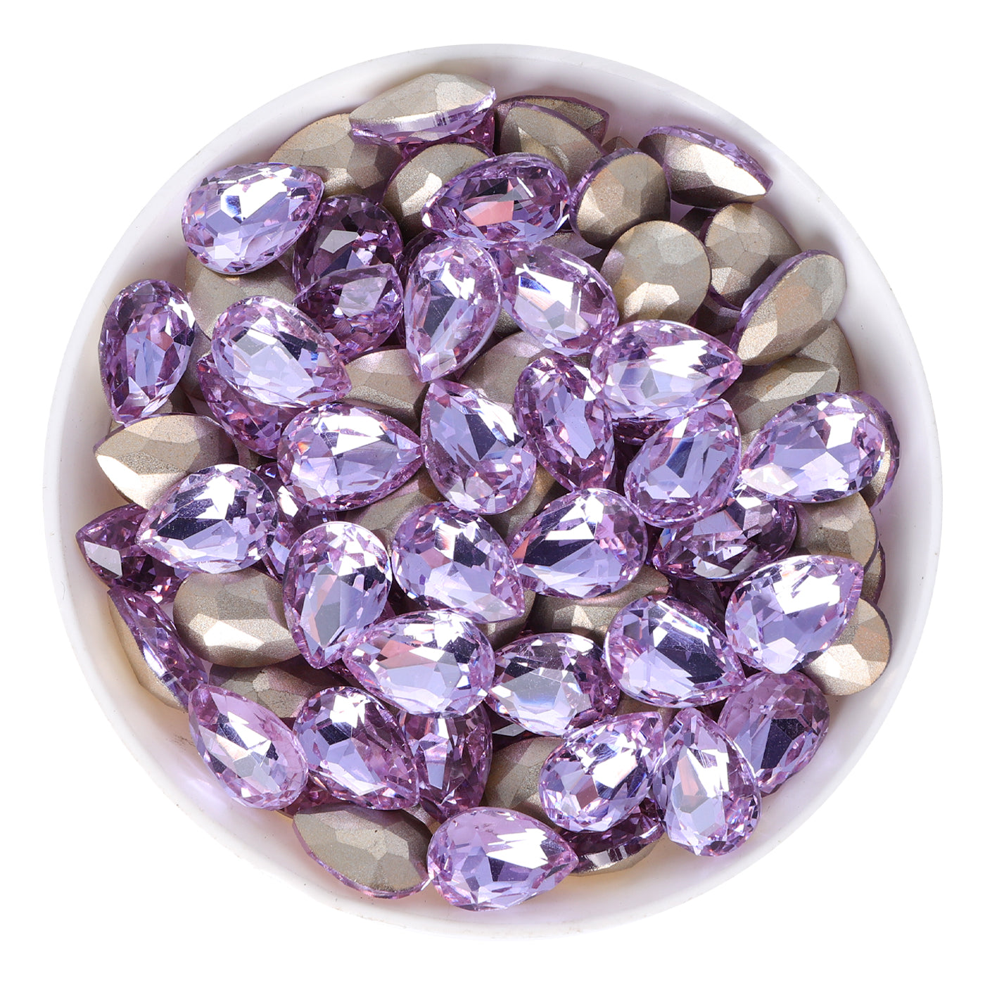 Lavender Pear Shape Glass Pointed Back Fancy Rhinestones WholesaleRhinestone