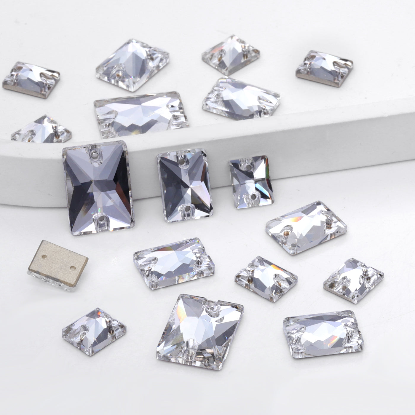 Mixed Sizes Crystal Rectangle Shape High Quality Glass Sew-on Rhinestones WholesaleRhinestone