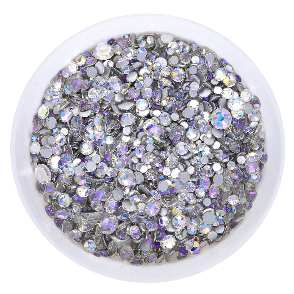 Mixed Sizes Starry Sky Glass FlatBack Rhinestones For Nail Art Silver Back WholesaleRhinestone