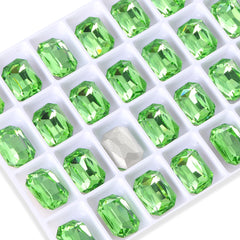 Peridot Thin Octagon Shape High Quality Glass Pointed Back Fancy Rhinestones WholesaleRhinestone