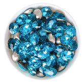 Aquamarine Oval Shape Glass Pointed Back Fancy Rhinestones WholesaleRhinestone