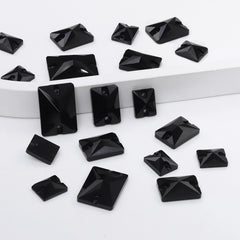 Mixed Sizes Jet Rectangle Shape High Quality Glass Sew-on Rhinestones WholesaleRhinestone
