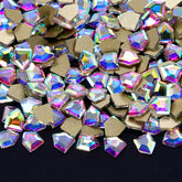 Pentagon -vorm Crystal AB Flat Back Fancy Rhinestones