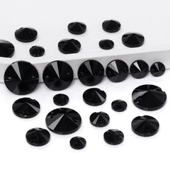 Mixed Sizes Jet Rivoli Shape High Quality Glass Sew-on Rhinestones WholesaleRhinestone