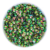 Peacock Green Glass Flat Back Glue-On Rhinestones 16 Cut Facets WholesaleRhinestone