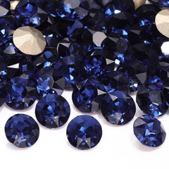 Montana Gemstone Flower Shape High Quality Glass Pointed Back Fancy Rhinestones WholesaleRhinestone